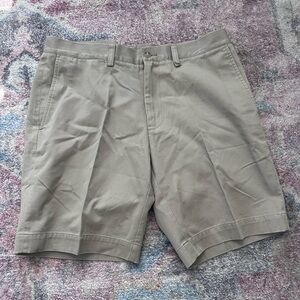 Polo Ralph Lauren Khaki Flat Front Classic 9" 100% Cotton Shorts Size 34